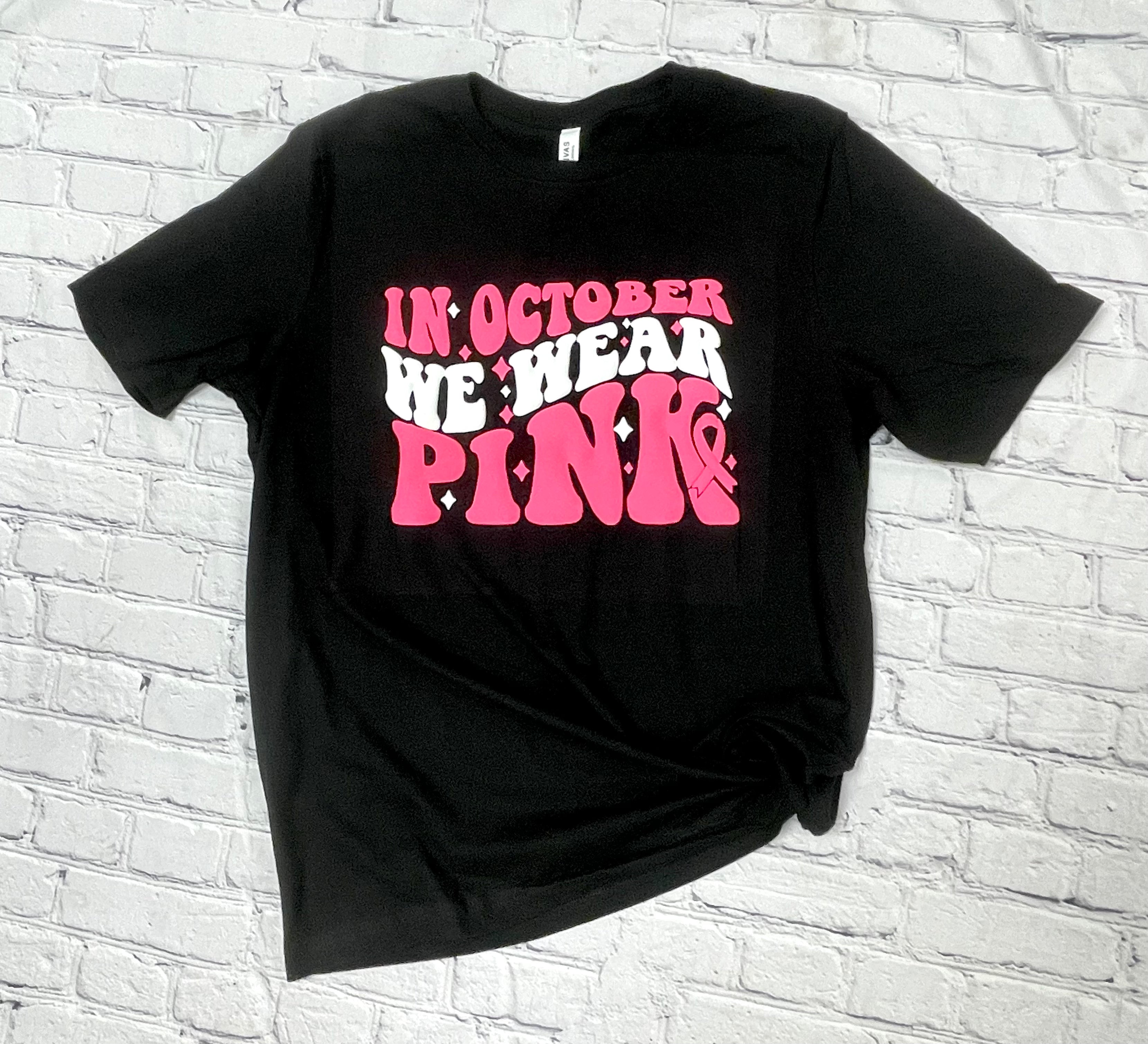 In October We Wear Pink Breast Cancer Baseball Jersey Shirt