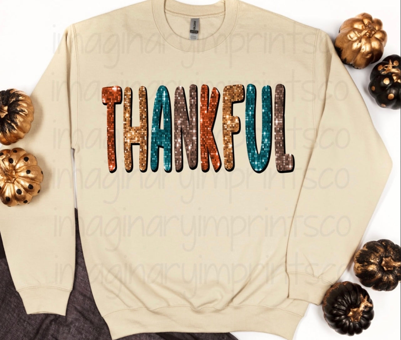 Thankful Faux Sequins Shirt