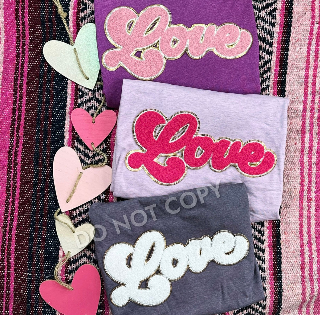 Love Chenille Patch T-Shirt
