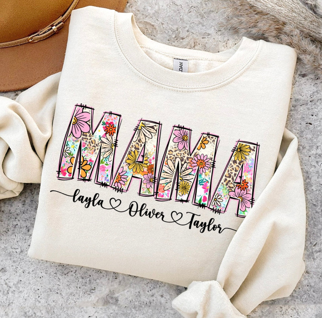 Floral print Mama Shirt or sweatshirt