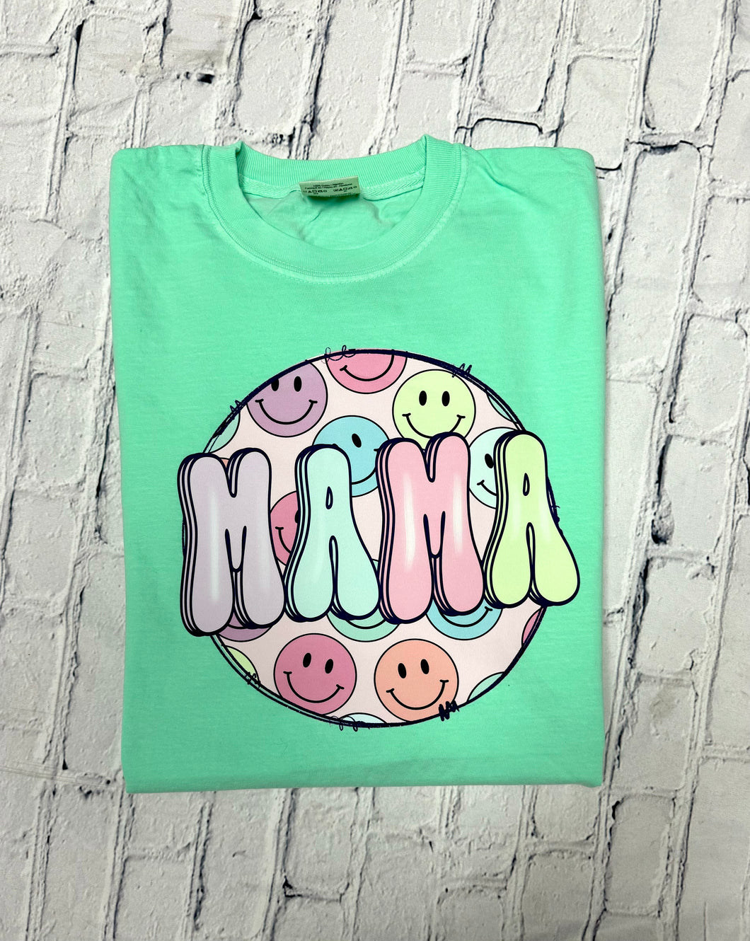 Mama smiley Face Comfort Colors T-Shirt