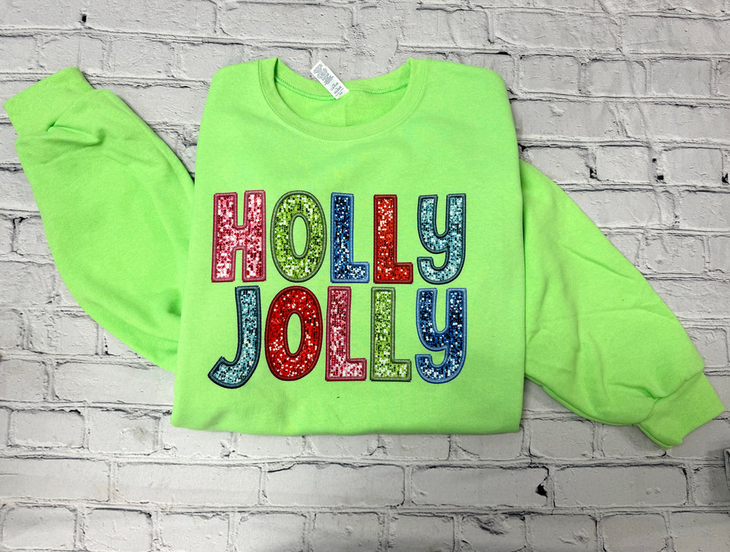 Holly Jolly Lime Green Sweatshirt