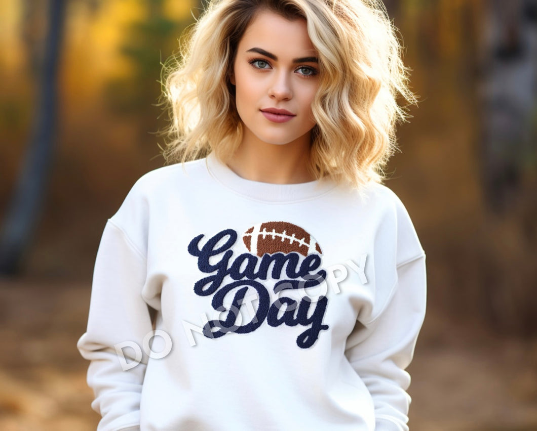 Navy Gameday Chenille Patch Sweatshirts