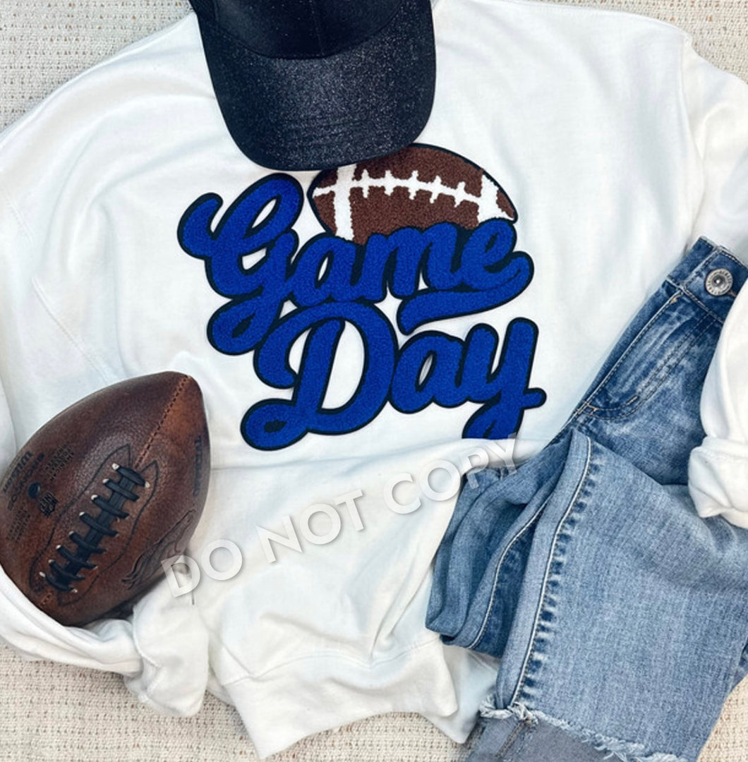 Royal Blue Gameday Chenille Patch Sweatshirts