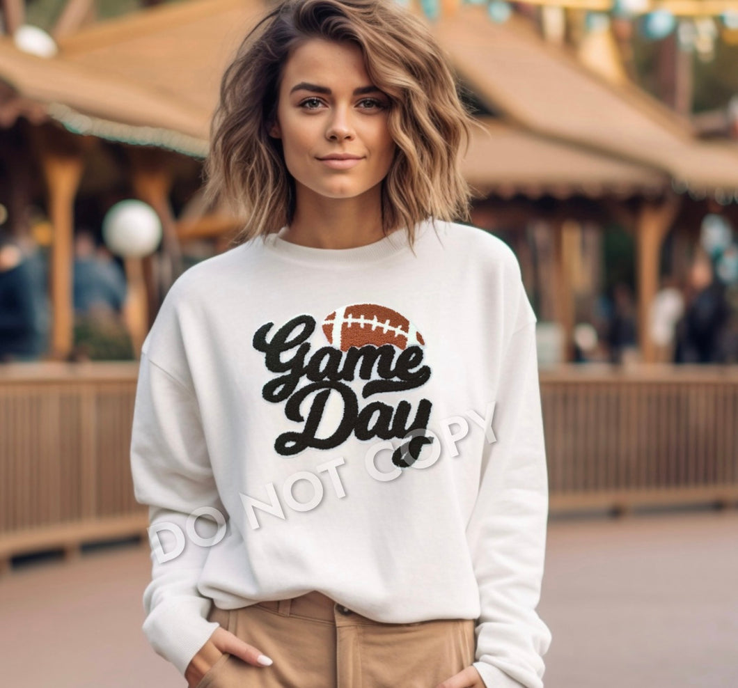 Black Gameday Chenille Patch Sweatshirts