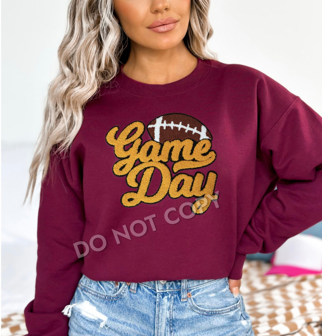 Gold Gameday Chenille Patch Sweatshirts