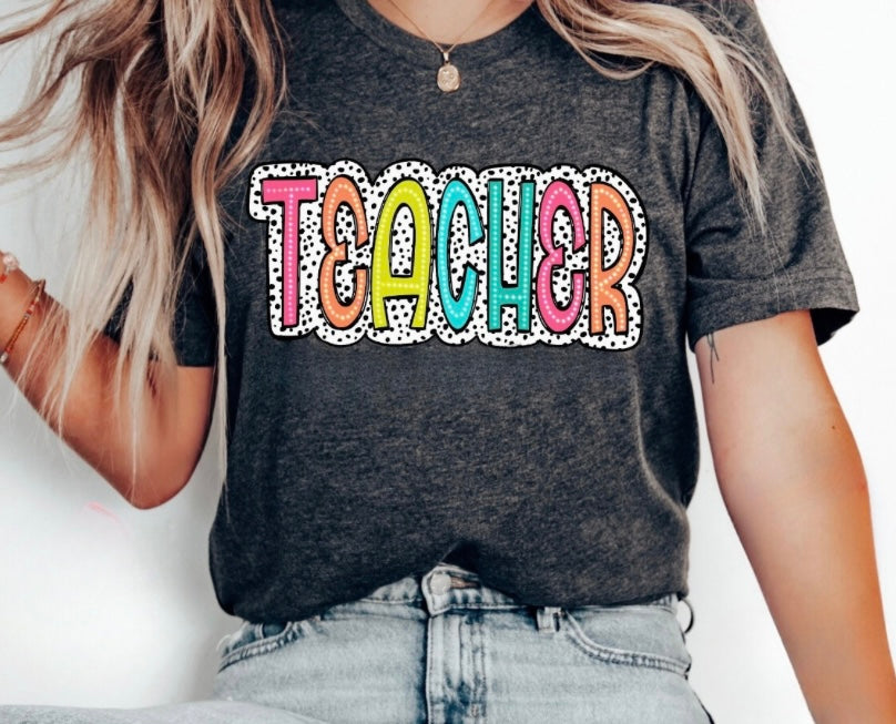 Polka dot teacher shirt