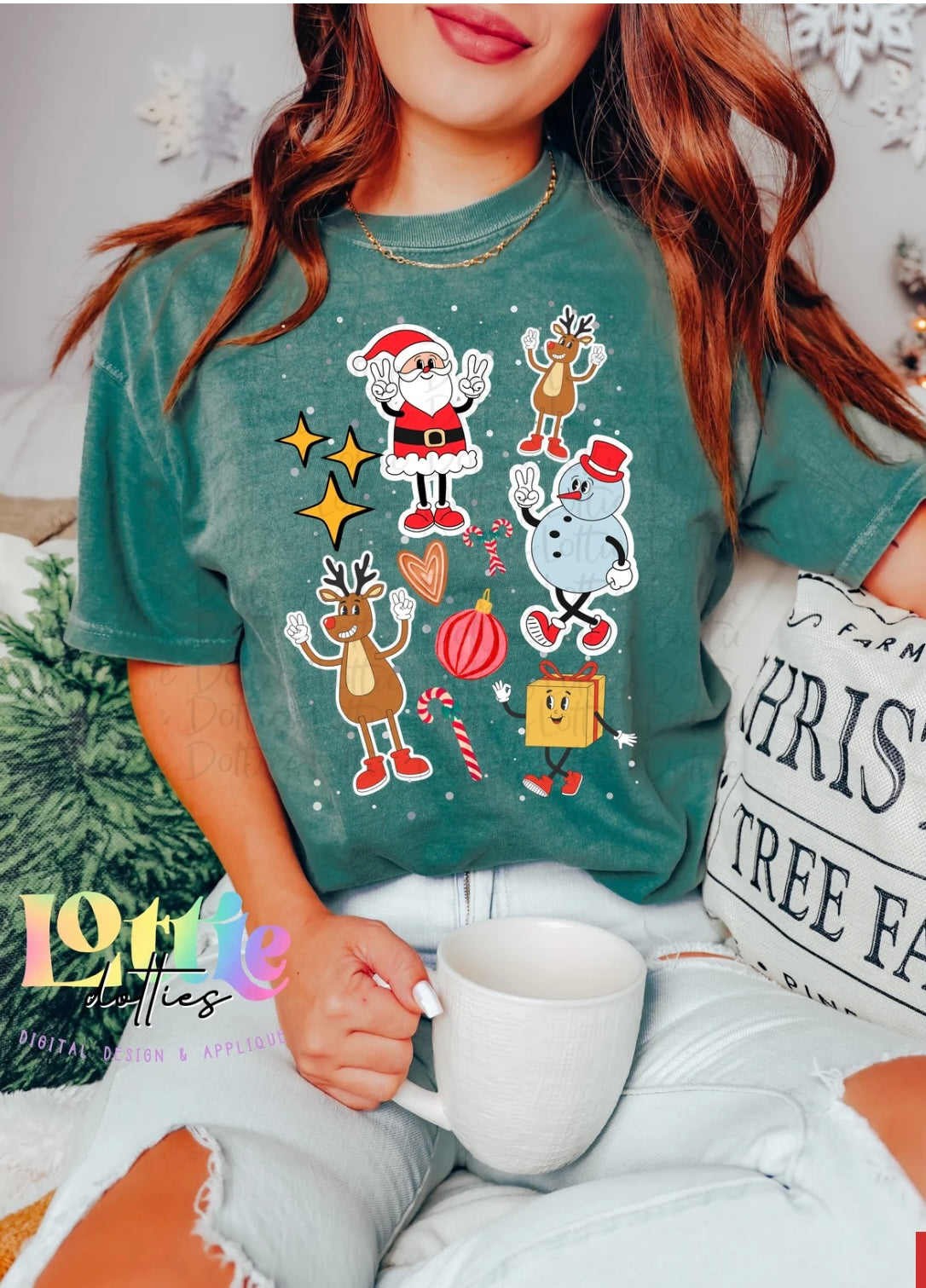 Peace sign Christmas Characters T-Shirt or sweatshirt