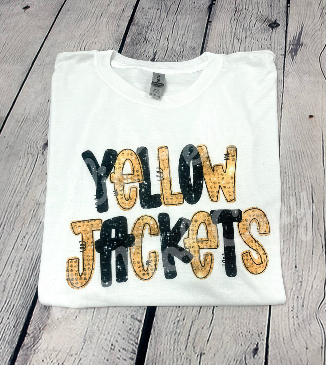 Yellow Jackets faux sequins T-Shirt