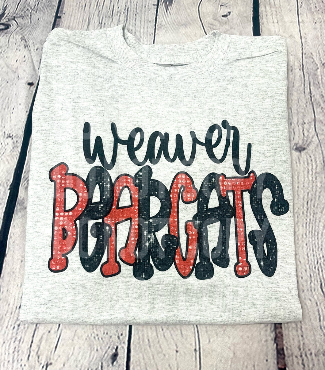 Weaver Bearcats faux sequins T-Shirt