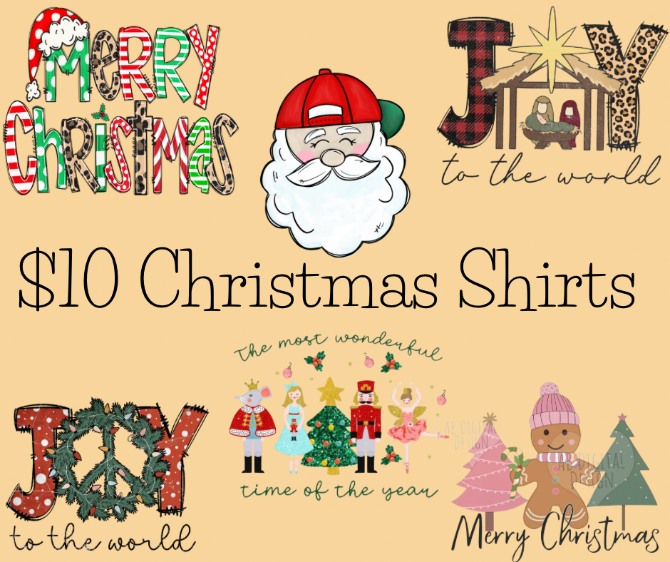 $10 Christmas Shirts, kids sizes