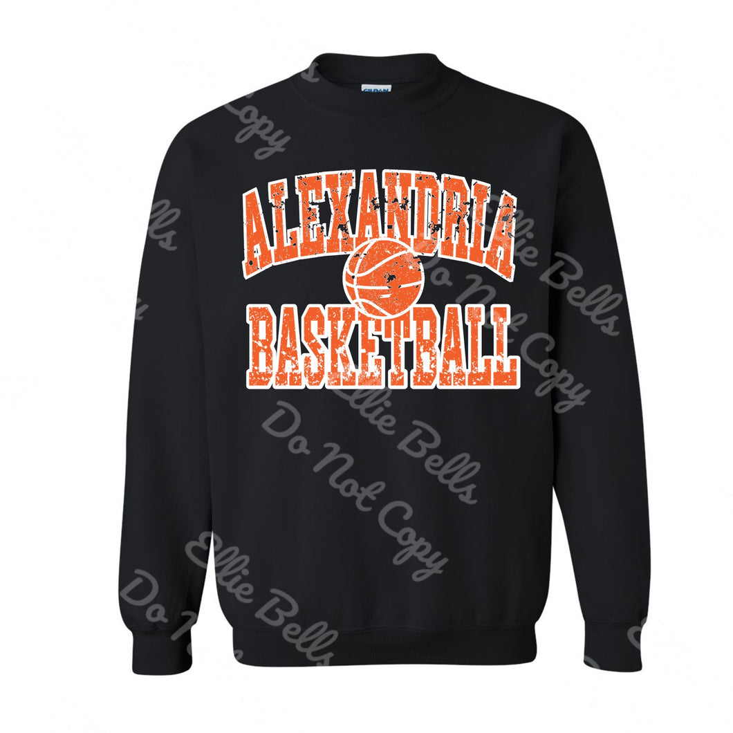 Alexandria Basketball T-Shirt or Sweatshirt, Black