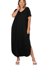 Load image into Gallery viewer, V Neck Short Sleeve Maxi Dress
