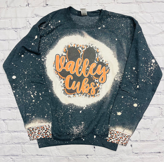 Valley Cubs Sweatshirt with Cheetah Print Sleeves