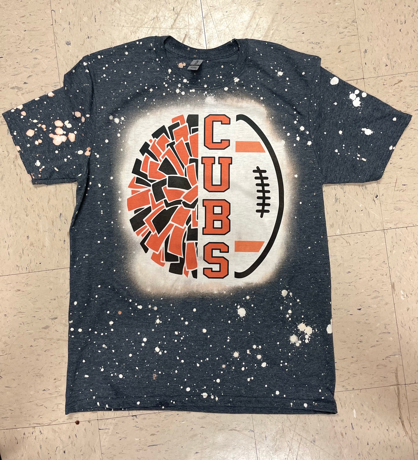 Bleached Cubs Pom Pom and Football Shirt