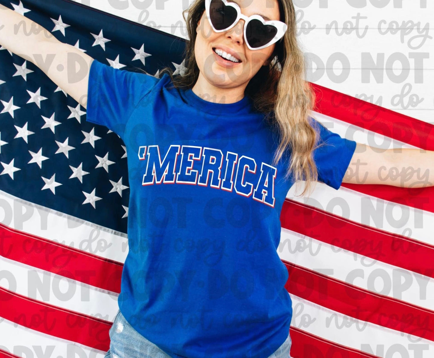 Merica Puff Print on Bella Canvas T-Shirts