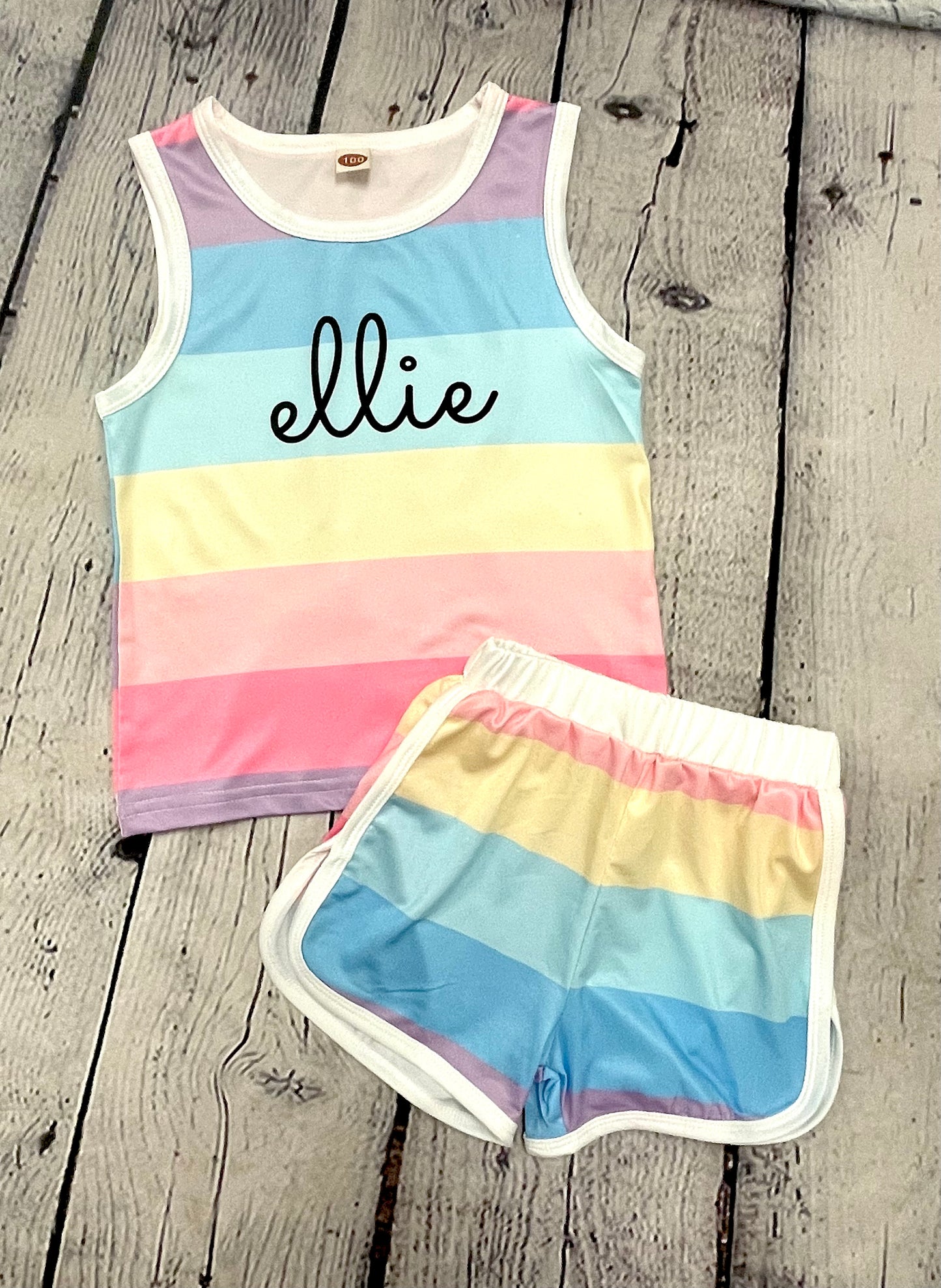 Personalized Pastel Rainbow outfits