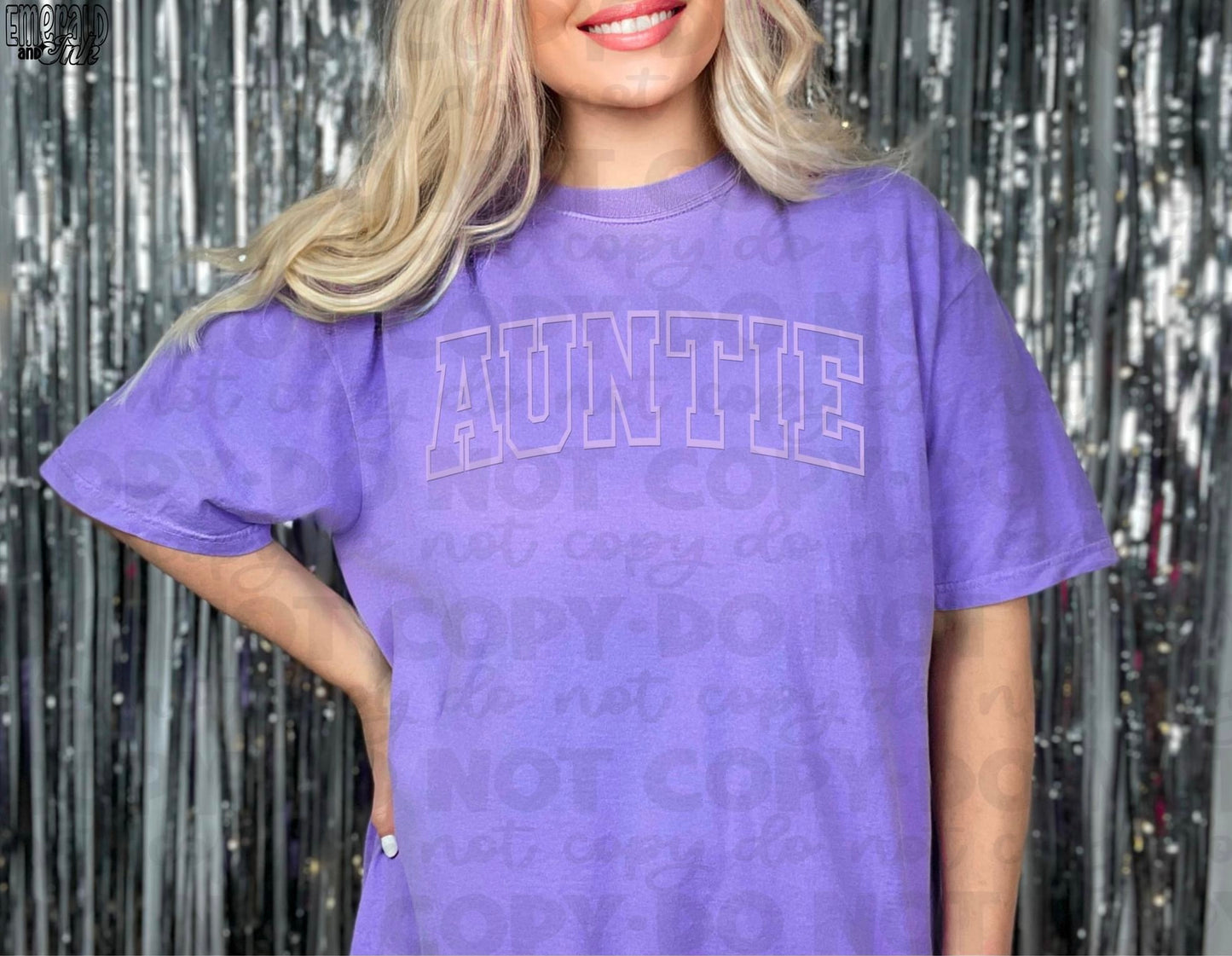 Auntie Puff Print Comfort Colors or Tie Dye T-Shirt