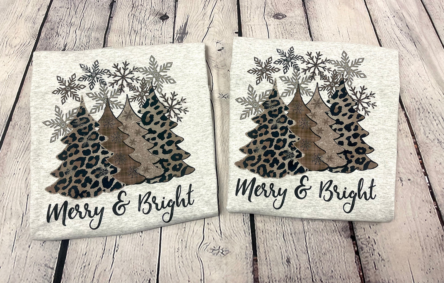 Merry & Bright Leopard Trees T-Shirt or Sweatshirt