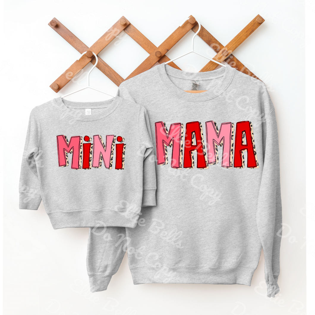 Mama and Mini Leopard Valentine T-shirt or Sweatshirt