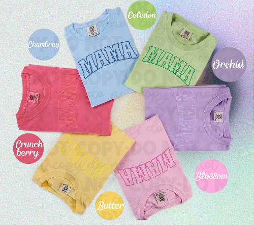 Mama Puff Print Comfort Colors T-Shirts