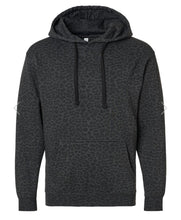 Load image into Gallery viewer, Black Leopard Hoodie with puff Tigers
