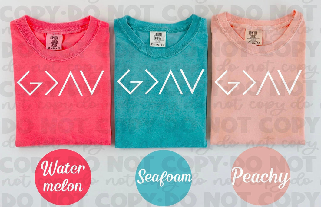 God Is Greater Than The Highs and Lows Puff Comfort Colors T-Shirt