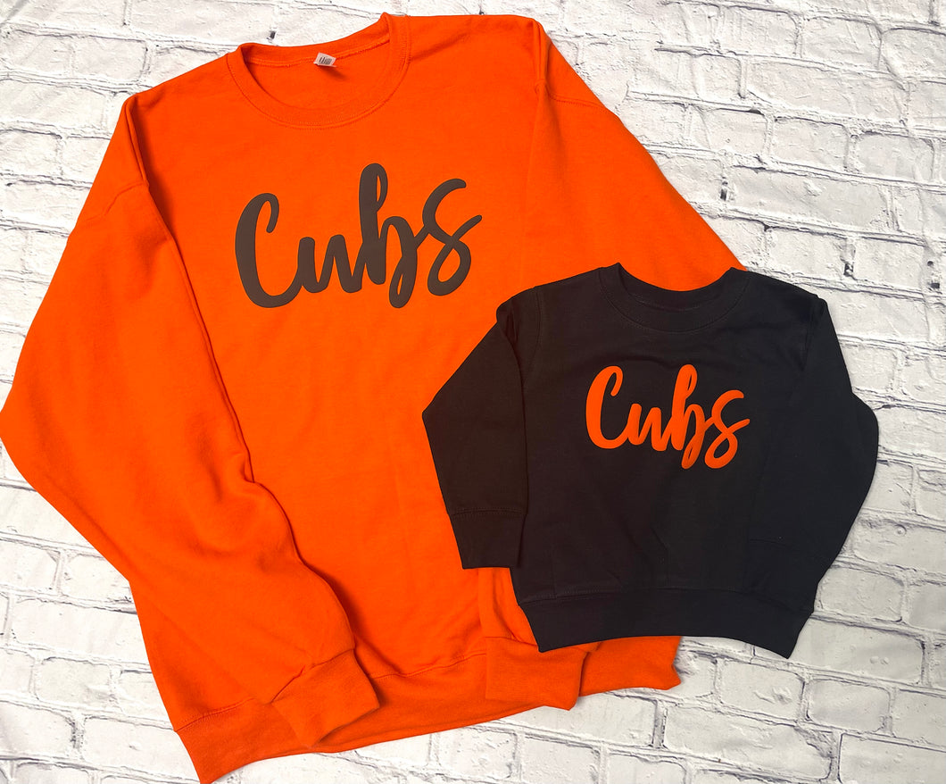 Puff letter Cubs Sweatshirts